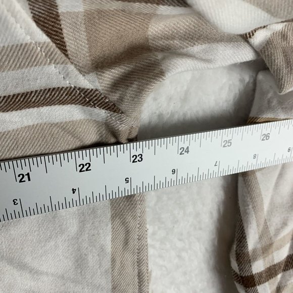 Alpine Design Shirt Women's Medium Beige Plaid Cotton Flannel Button-Up 7005 - Picture 4 of 7